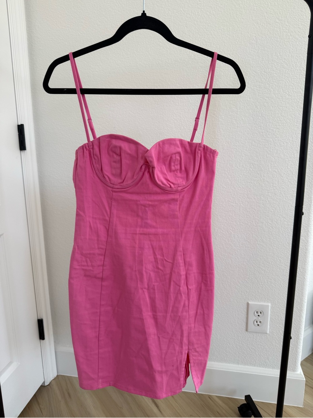 Astr Hot Pink Spaghetti Strap Bustier Dress